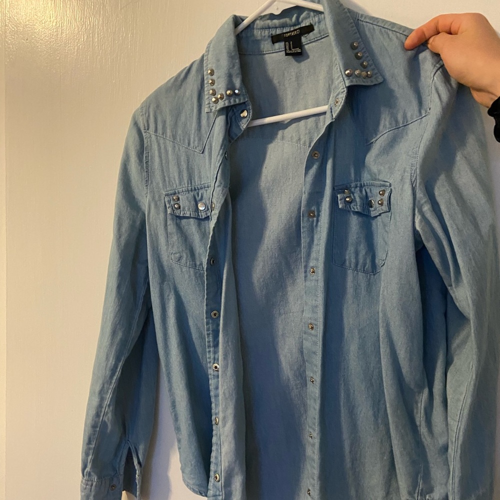Faux Denim Top